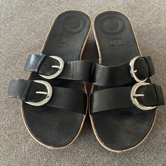 Fitflop Mules Duo Buckle Slide Sandals - Picture 2 of 4
